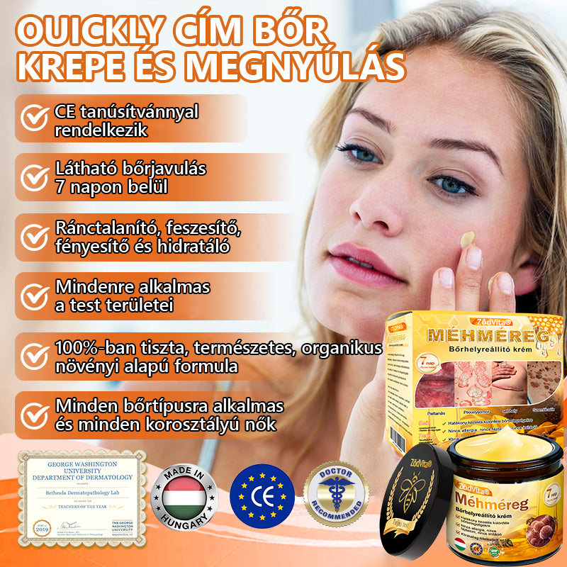 🧑⚕️Bőrgyógyász ajánlása 🐝 ZödVita® Méhmérges Regeneráló Krém 🔥 Ráncok, pigmentfoltok és megereszkedett bőr ellen – 50 ml🔥🔥