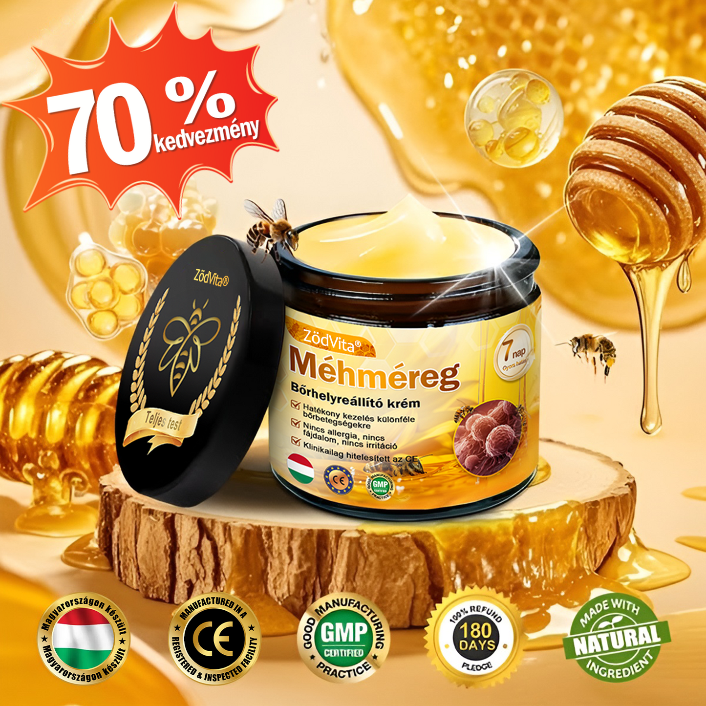 ✨ Bőrgyógyász ajánlása ✨ ZödVita® Méhméreg Bőr Helyreállító Krém 🔥 Magyar fejlesztés, magyarországi gyártás és szállítás