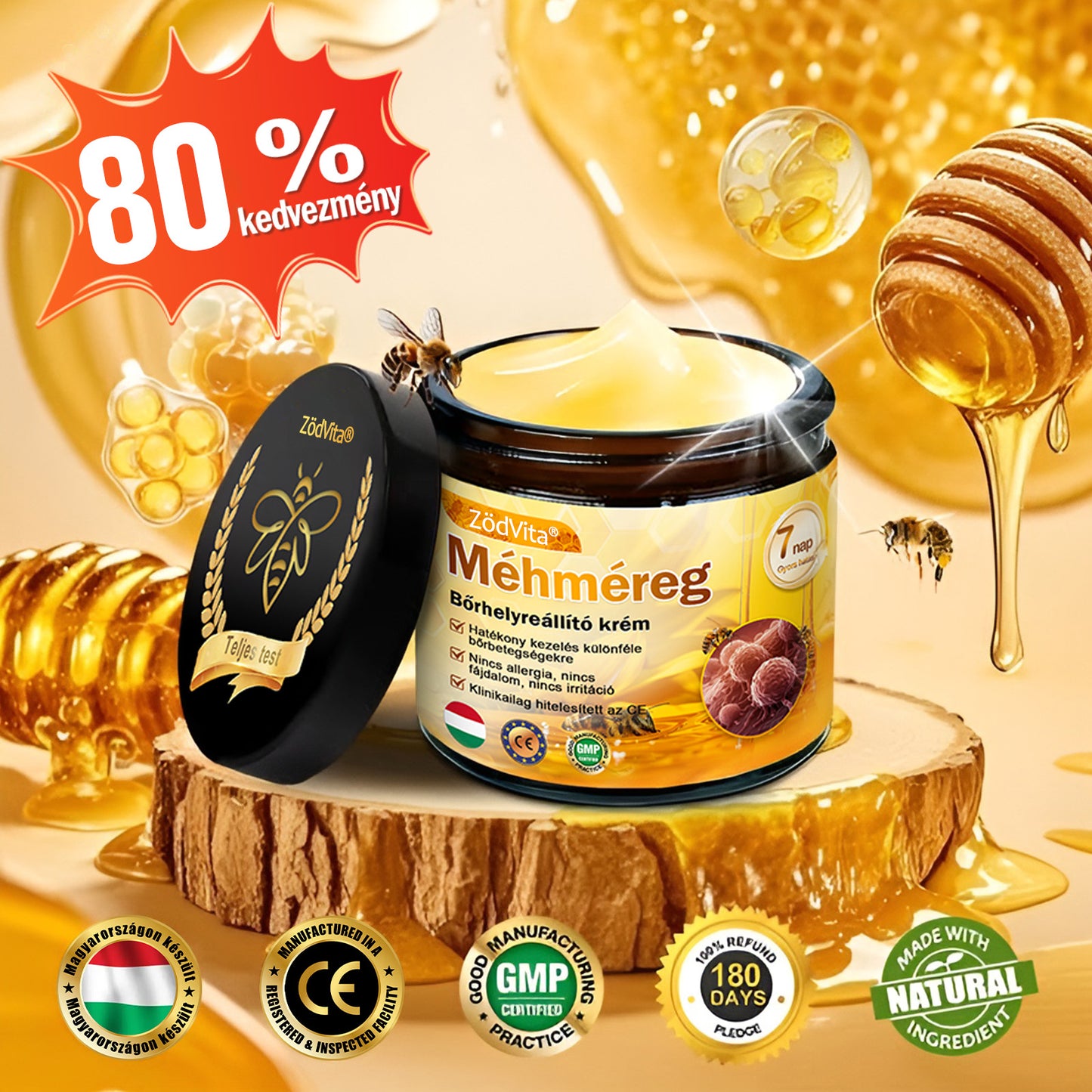 ZödVita® Méhméreg Bőr Helyreállító Krém 🔥 Magyar fejlesztés, magyarországi gyártás és szállítás🔥🔥