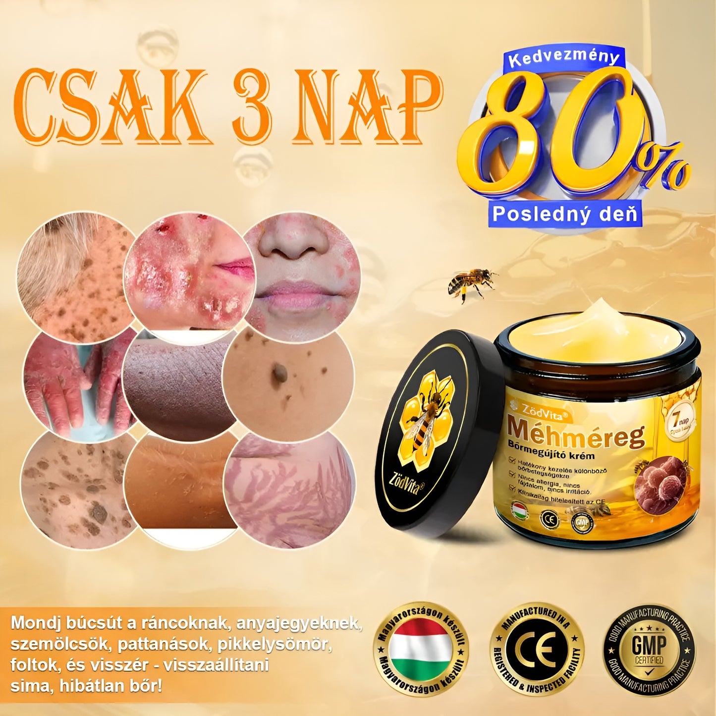 ZödVita® Méhméreg Bőr Helyreállító Krém 🔥 Magyar fejlesztés, magyarországi gyártás és szállítás🔥🔥